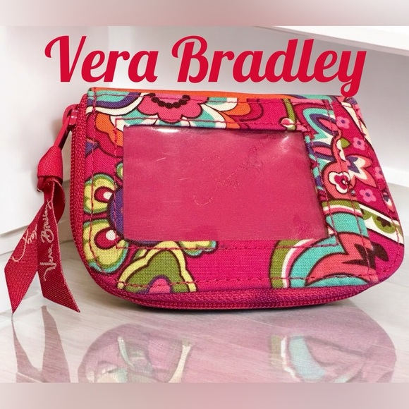 Vera Bradley Pink Floral Women's Zipper Wallet - Picture 2 of 8